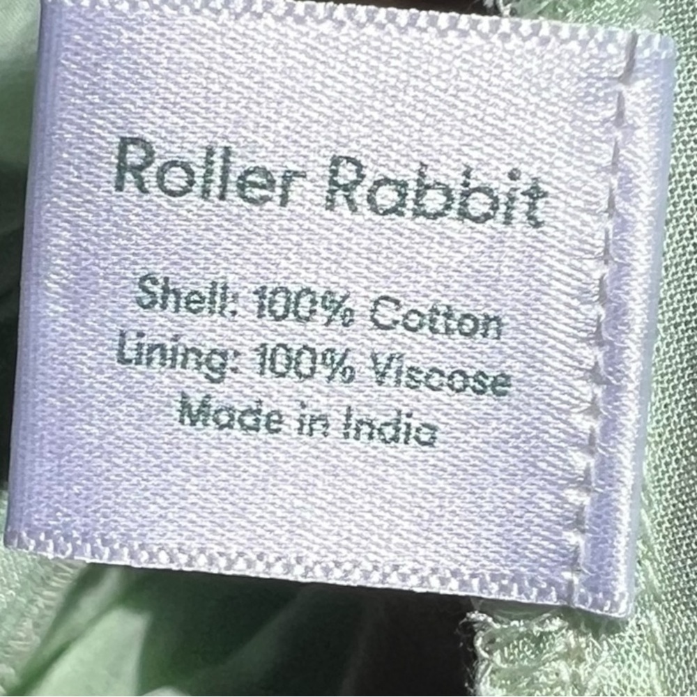 🌻Roller Rabbit Clermont Nori Tiered Dress – Size Small, Mint Green with Silver - Picture 11 of 11
